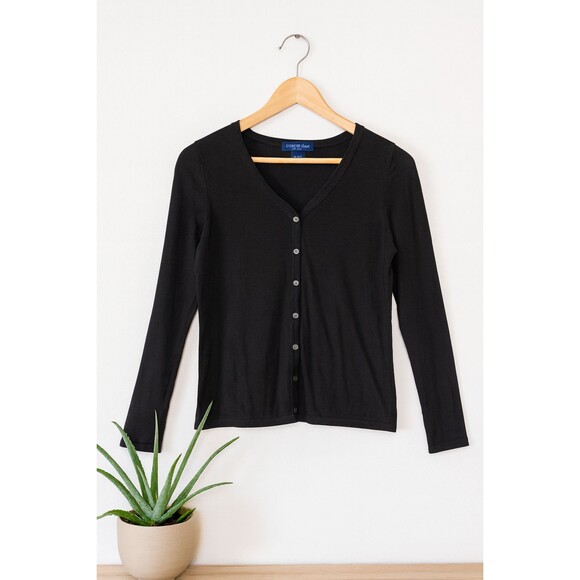 Charter Club Women’s PM Brown Viscose Knit Button Front Cardigan Minimalist Clas - Picture 1 of 6